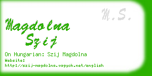 magdolna szij business card